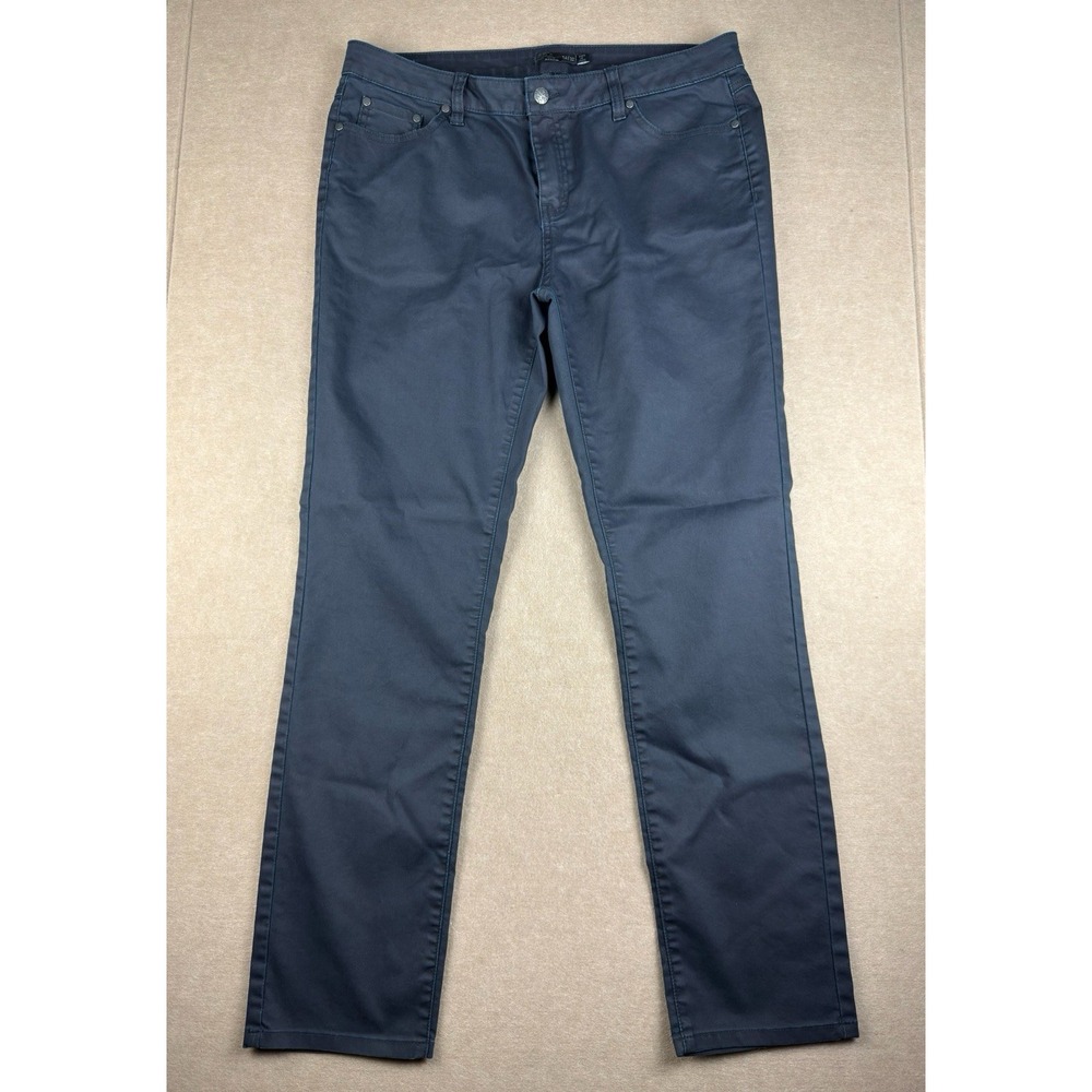 prAna Pants Women 14/32 Blue Standard Fit Organic‎ Cotton Mid Rise Casual
